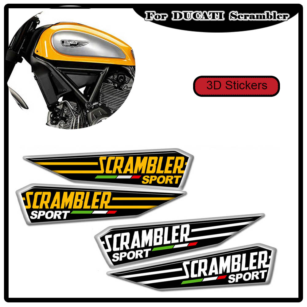 Resin Art Logo - For DUCATI Scrambler Tank Pad Stickers