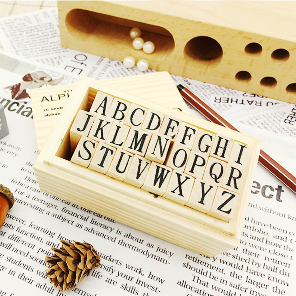 Resin Art Logo - Wooden Alphabet & Number Stamp Set