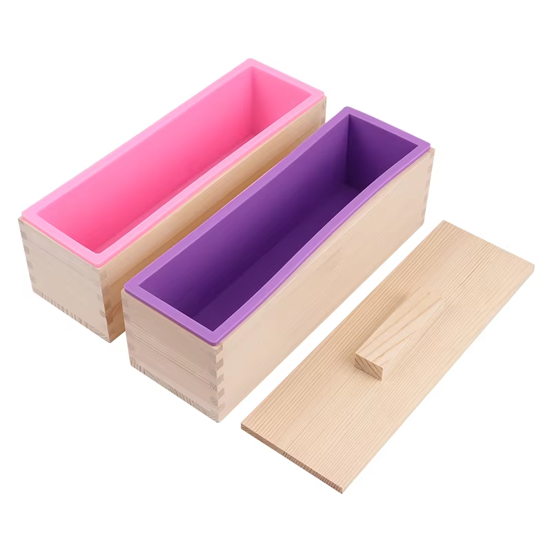 Tray Mold Rectangle - 1200ml Rectangle Silicone Soap Mold Wooden