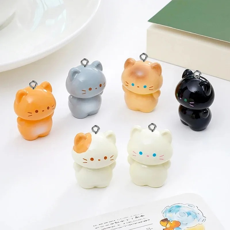 10 Pack Sweet 3D Standing Kitt - Resin Art Earrings 评论和价格