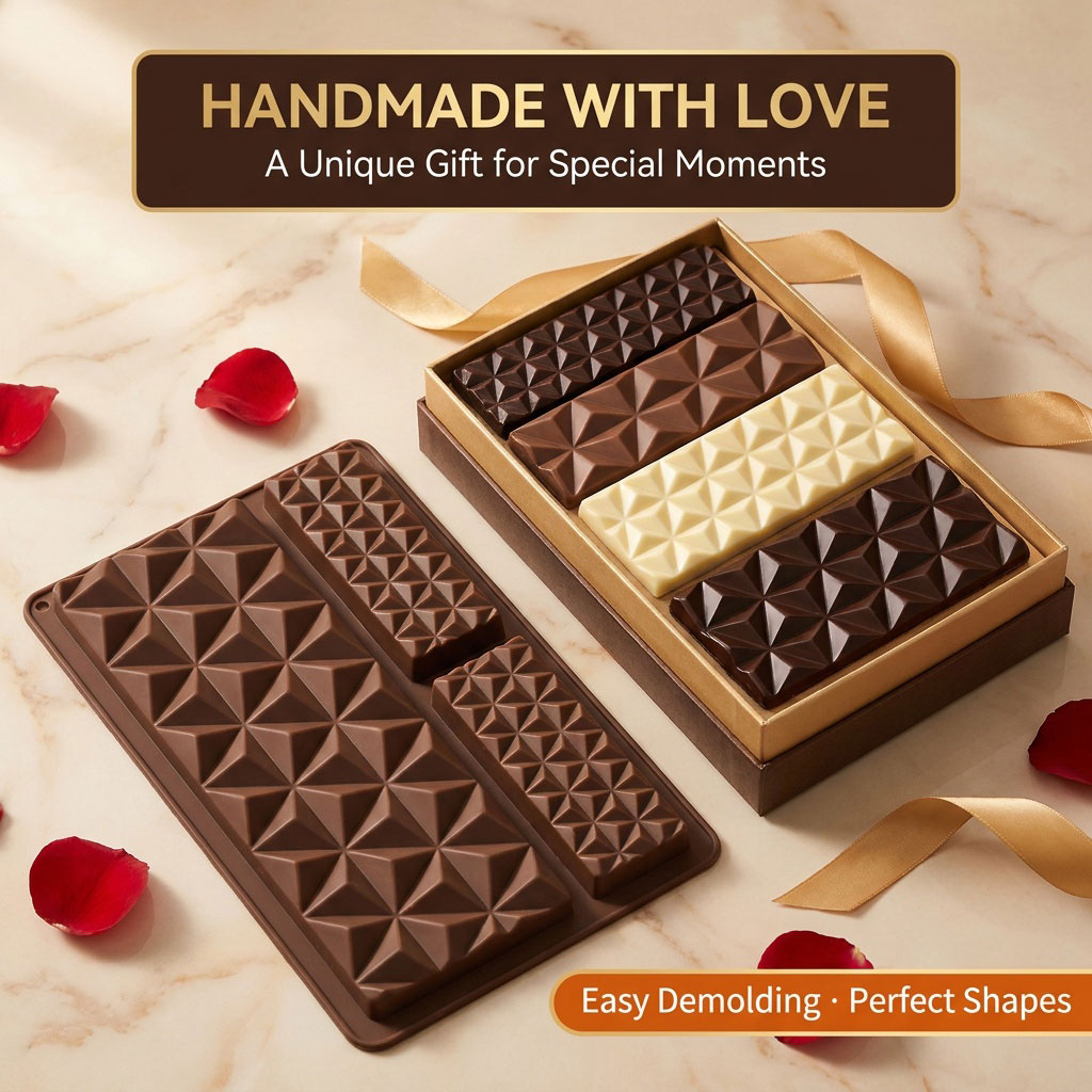 2-in-1 Silicone Chocolate Bar  - Tray Mold Rectangle 评论和价格