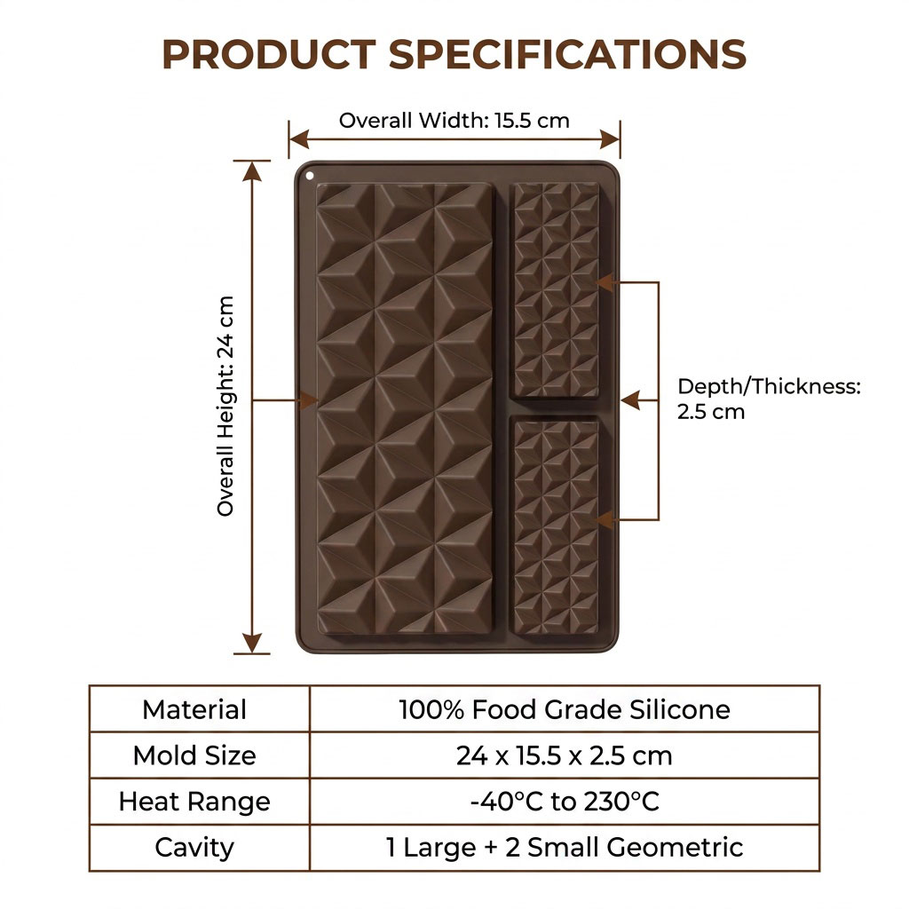 2-in-1 Silicone Chocolate Bar  - Tray Mold Rectangle 评论和价格