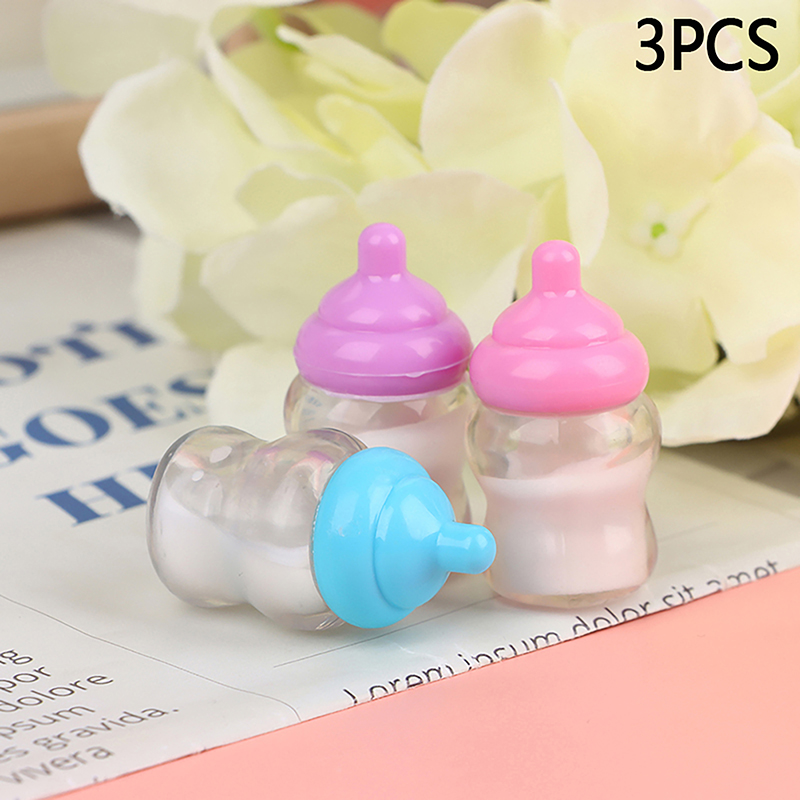 3PCS Dollhouse Baby Bottle Acc - Resin Art Baby 评论和价格
