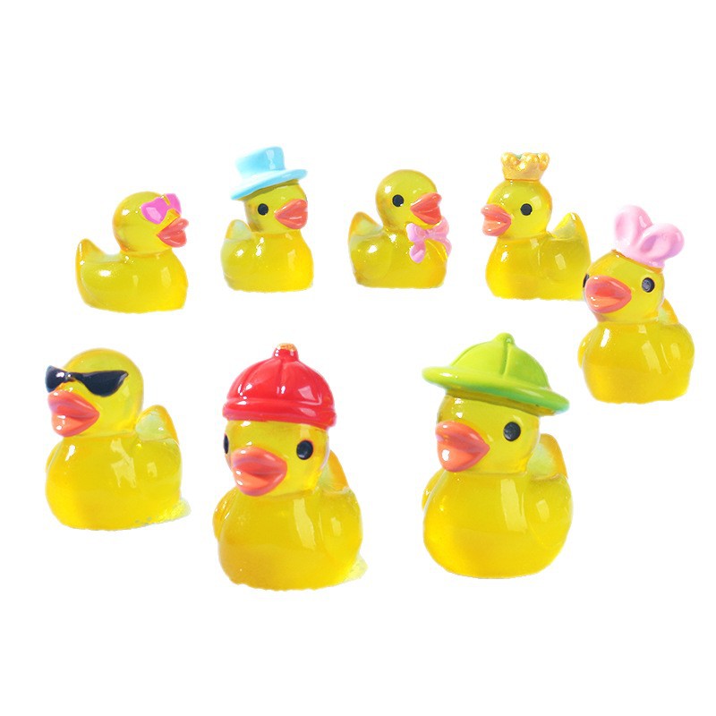 Mini Yellow Luminous Duck Orna - Resin Art Anime 评论和价格