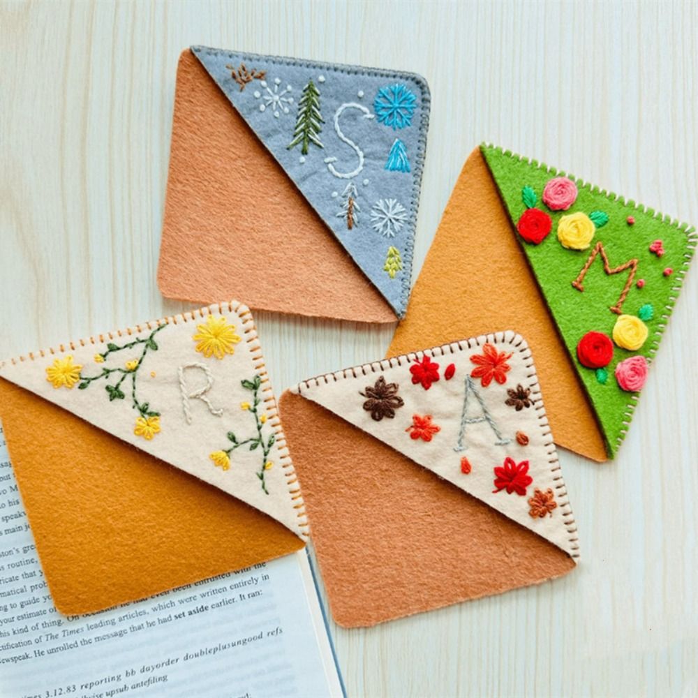 Felt Hand Embroidered Corner B - Resin Art Bookmark 评论和价格