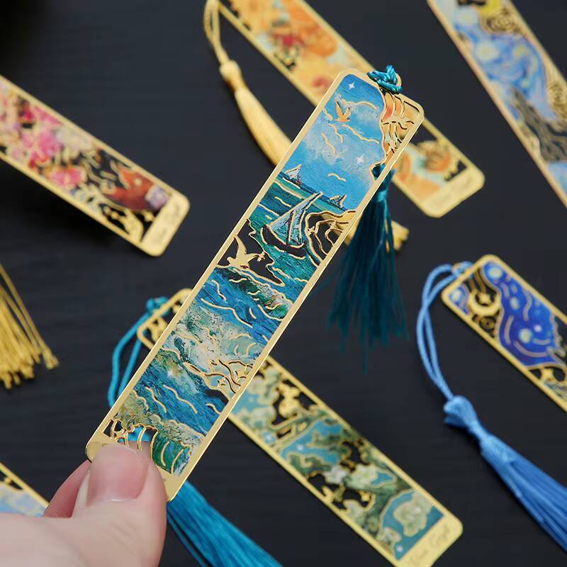 1-6-12 Pcs Creative Metal Book - Resin Art Bookmark 评论和价格