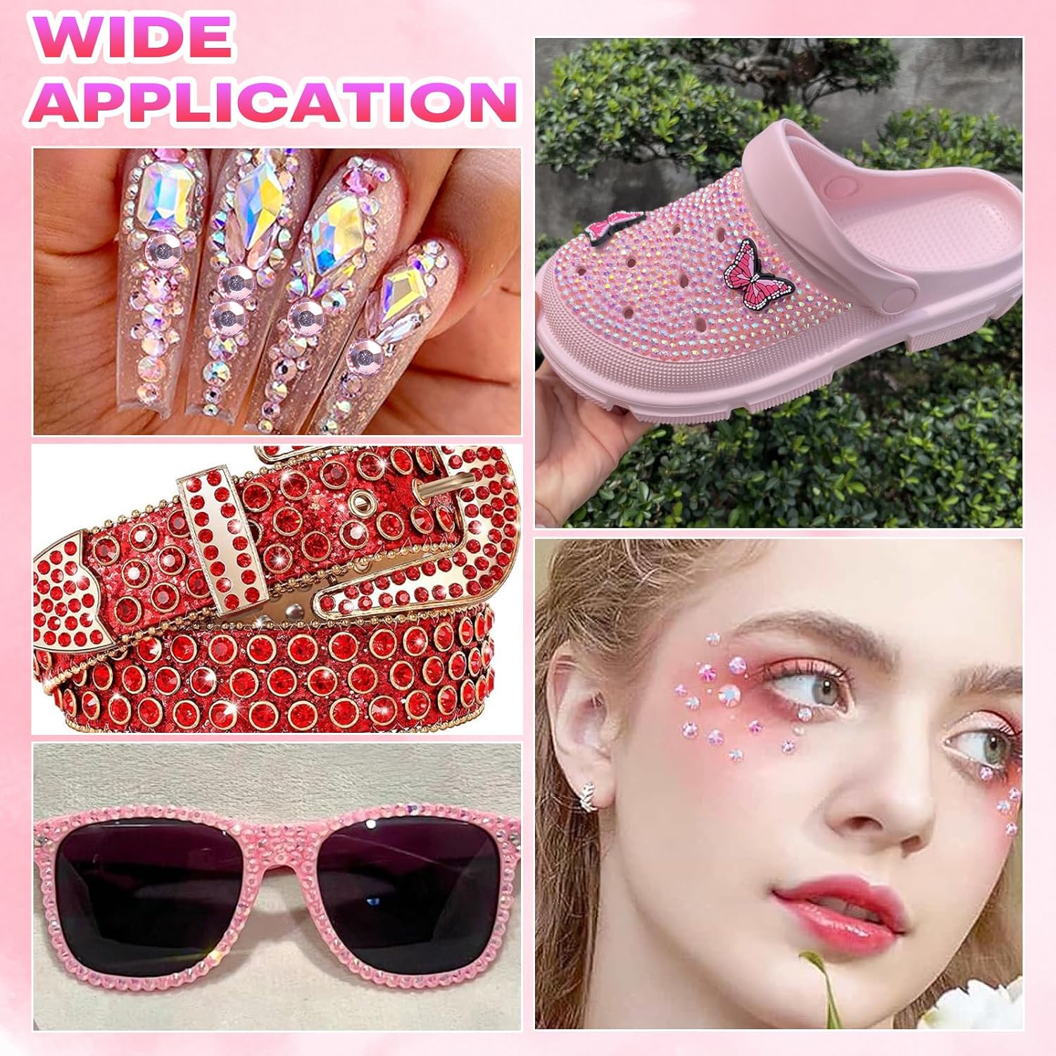 PINK Flatback Resin Rhinestone - Resin Art Quantity 评论和价格