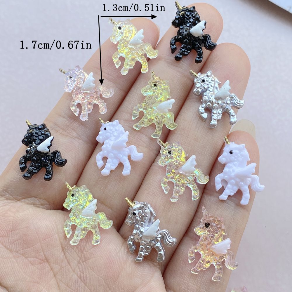 10Pcs Cute Mini Cartoon Unicor - Resin Art Design For Wedding 评论和价格