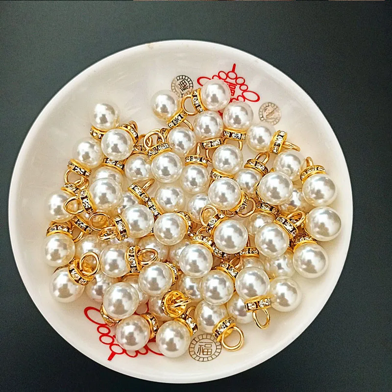 30Pcs Round Pearl Diamond Pend - Resin Art Design For Wedding 评论和价格