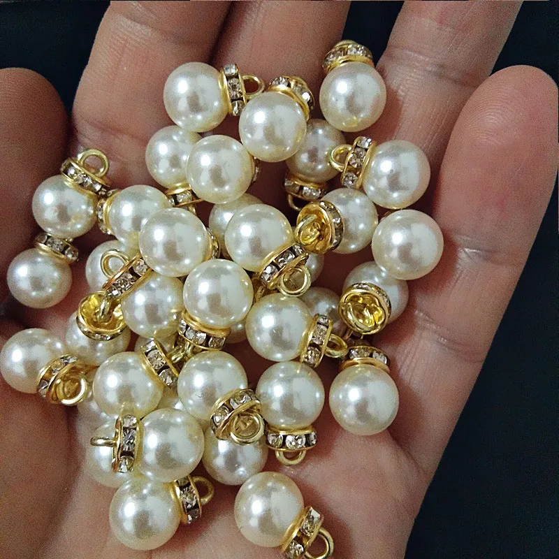 30Pcs Round Pearl Diamond Pend - Resin Art Design For Wedding 评论和价格