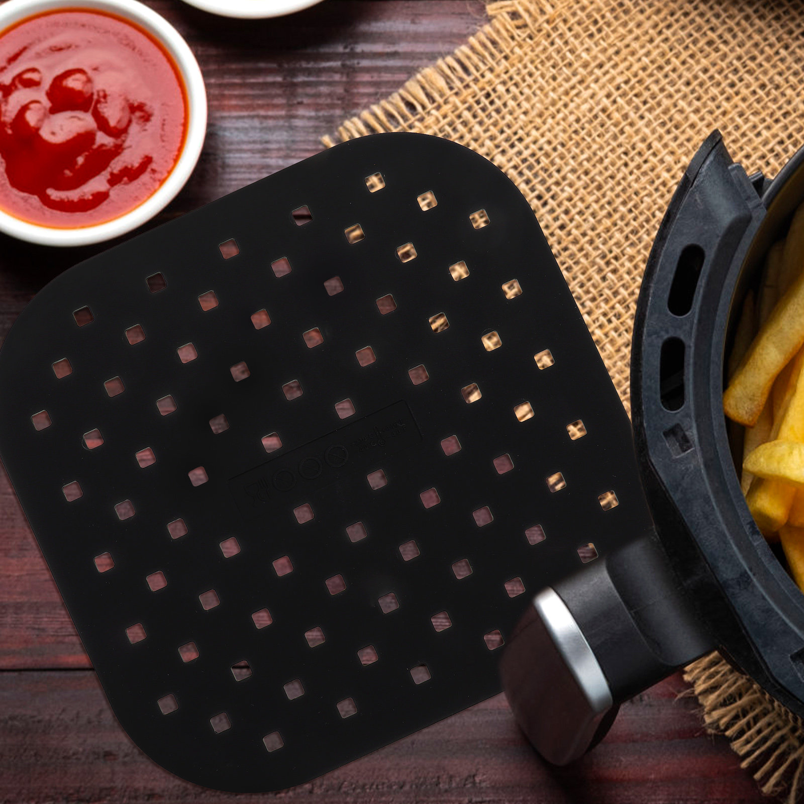 2Pcs Air Fryer Liner Silicone  - Tray Mold Rectangle 评论和价格