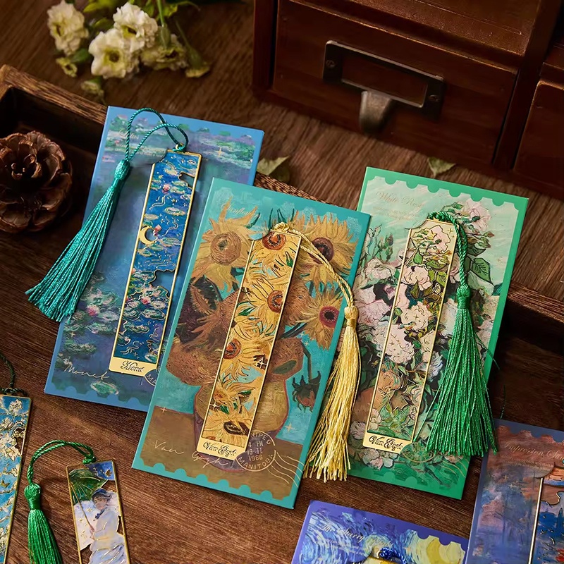 Vintage Painting Metal Bookmar - Resin Art Bookmark 评论和价格