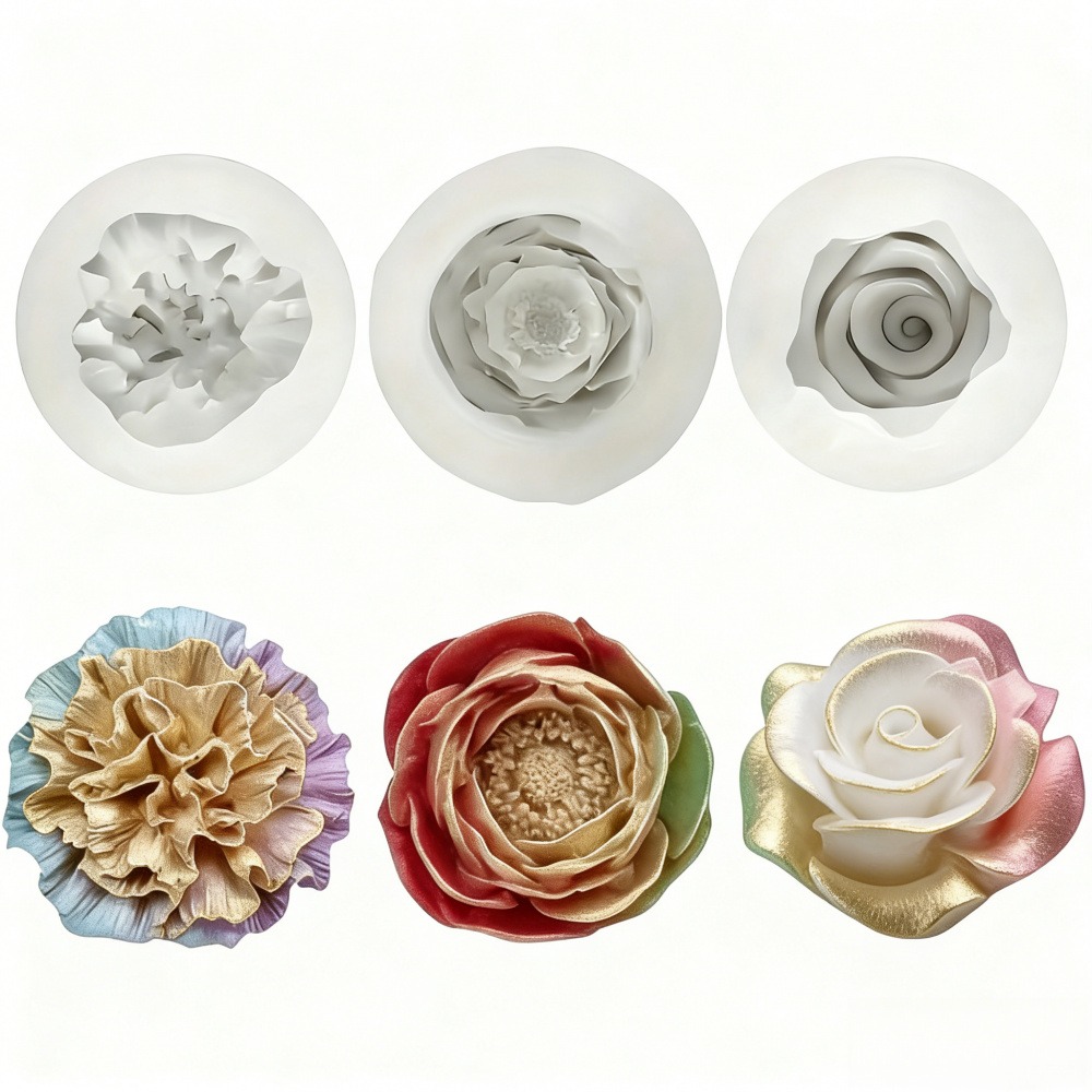 3-Piece Silicone Molds for Ros - Resin Art Design For Wedding 评论和价格