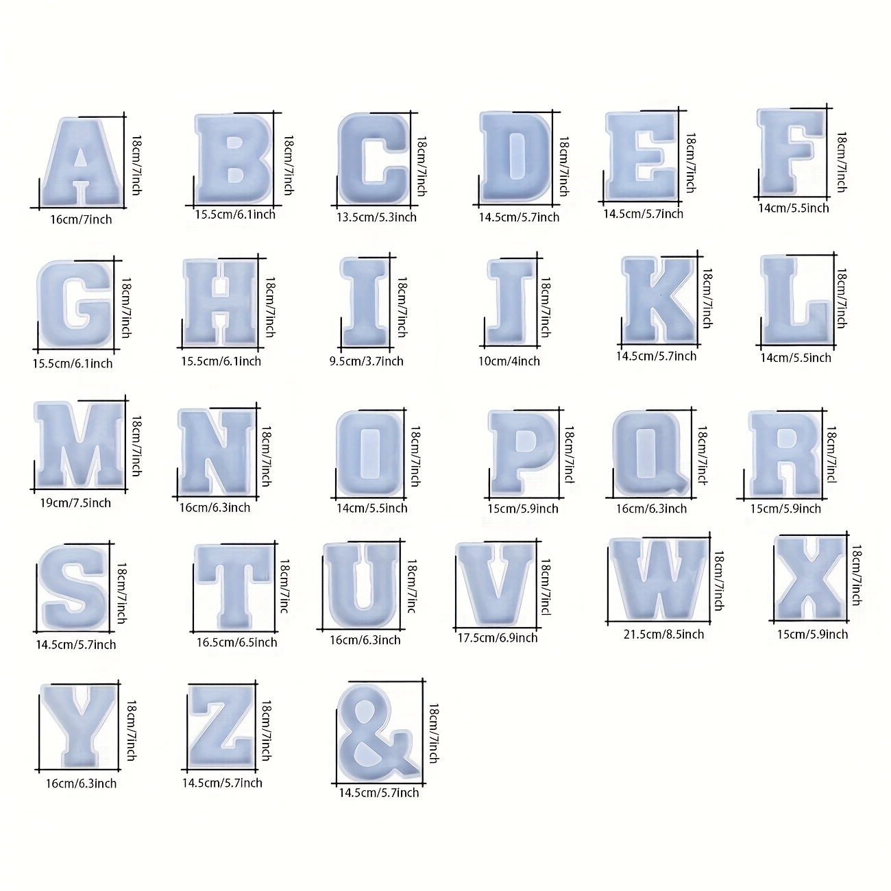7-Inch Large Letter Resin Mold - Resin Art Logo 评论和价格
