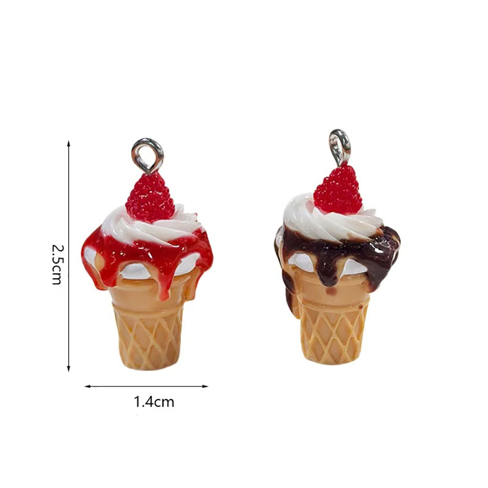 10pcs Strawberry Jam Ice Cream - Resin Art Earrings 评论和价格