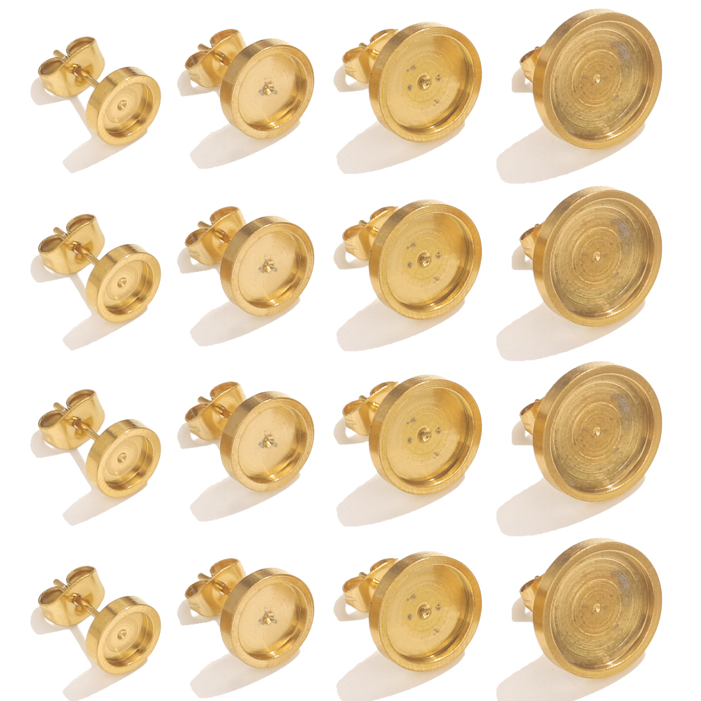 10pcs Stainless Steel Gold Ear - Resin Art Earrings 评论和价格