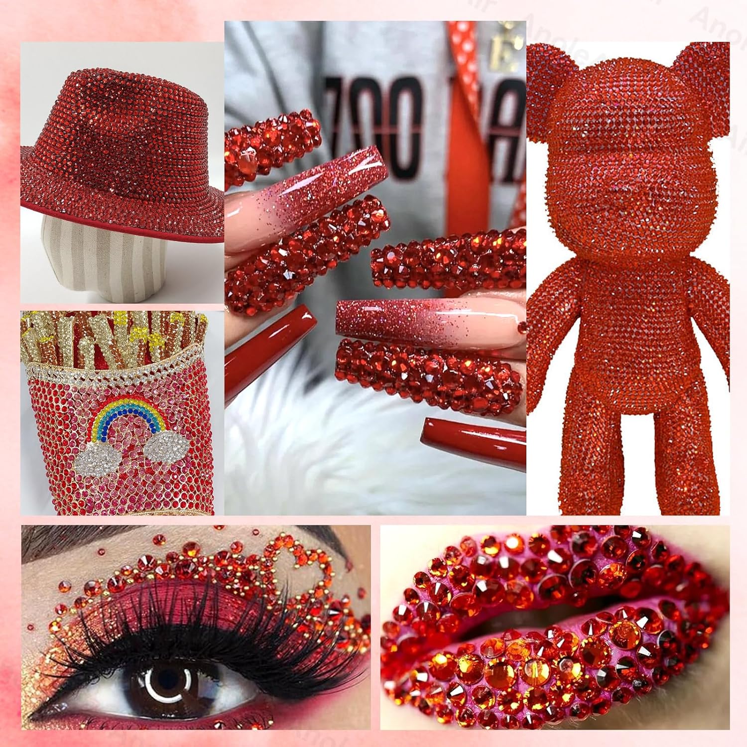Red Flatback Resin Rhinestones - Resin Art Quantity 评论和价格